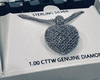 Sterling silver with diamonds Macys necklace