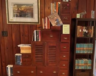 Cool chest and vintage books including Hardy Boys