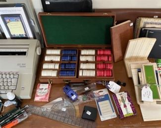 Poker set and desk items
