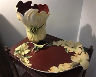 Kathy Ireland Home by Franz: large floral pattern vase $50, large floral pattern tray $50
