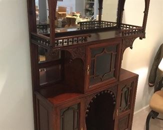 Ornate Victorian style hutch with a lot of detail $250
