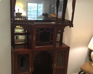 Ornate Victorian style hutch with a lot of detail $250
