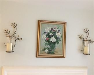 Framed signed oil $25