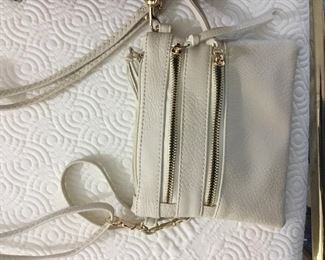 White leather shoulder bag $5