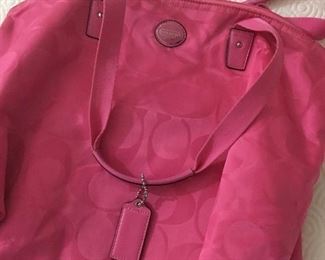Pink canvas Coach bag $5