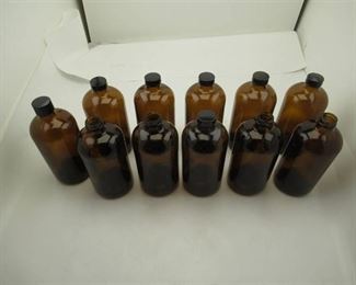 11 Amber Lab Storage Bottles