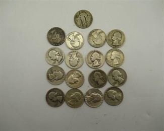 17 Silver American Quarters