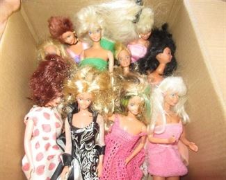 10 Barbie Dolls well used