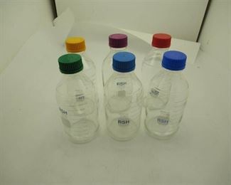 6 Pyrex Graduated Lab Storage Bottles with Caps