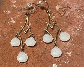 $20; triple stone drop earrings