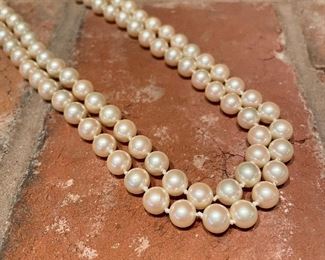 $8; extra-long faux pearl necklace