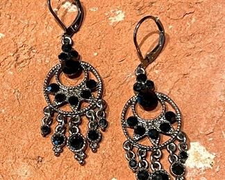 $8; dress up black dangle earrings