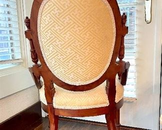 rear view of Victorian chair and upholstered pattern