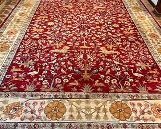 $2800; Karastan “Emperor’s Hunt” wool rug: reds and golds and greens; 8.5’x12‘