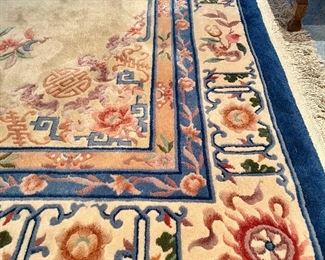 close up of the Oriental rug pattern