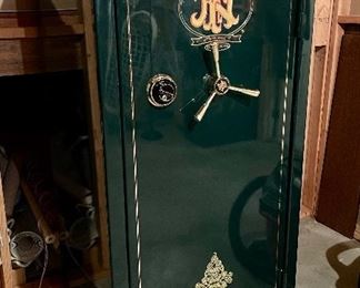Custom ordered safe owned by a prolific gun collector and renowned marksman and serviceman; $2500; John M. Browning, F.N. Security USA, custom-ordered $2500 Gun Safe with combination lock, lined and adjustable shelves, vertical and horizontal storage; fire resistant; like-new condition; 30”w x 30”d x 61”h. Spectacular quality. 