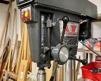 SOLD       $150; Sears Craftsman 15 1/2” drill press; 12”w x 27”d x 72”h
