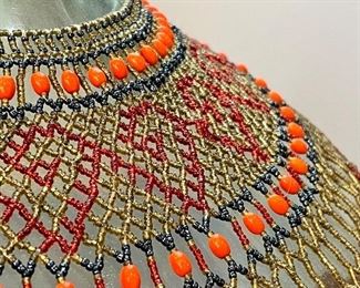 close up of beading detail on necklace