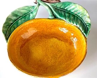 $24; Portuguese ceramic, hand painted dish; 7”d x 2”h