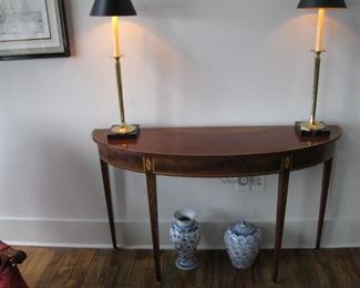 Pair of Blue and White Vases    $75                                                     Pair of Candlestick Lamps           $125