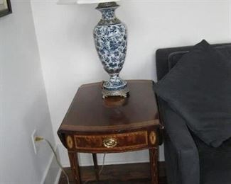 Blue and White Toile Lamp   $60