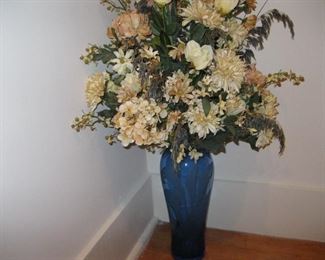 Cobalt Blue Vase with Flowers  48" .  Purchase Price $475.  Listed for $150