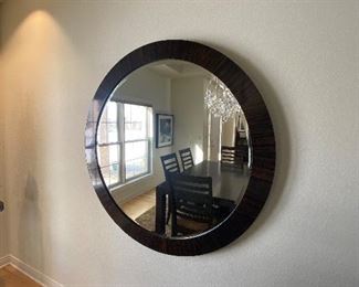 50" Round framed mirror 
