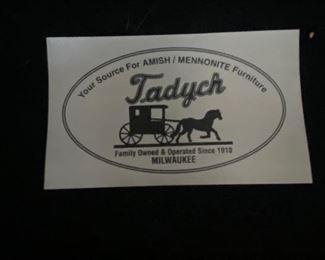 Tadych label for Mission leather solid wood sofa