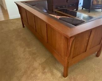 Tadych leather sofa back and sides 