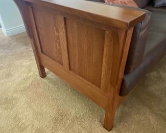 Tadych leather sofa side view