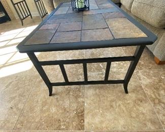 Coffee table metal base with tile top