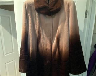 Denmark Ombre dyed sheared mink swing coat!  Absolutely beautiful one of a kind!