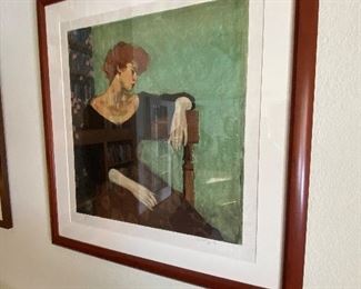 Signed, numbered, framed art by M. Liepke