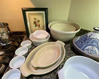 Le Creuset stoneware, ramekins, mixing bowls