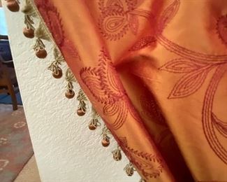 Silk draperies with trim