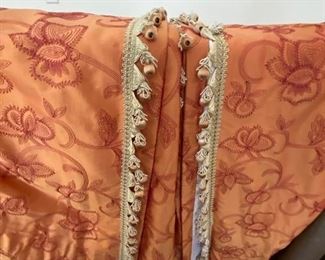 Silk draperies with trim