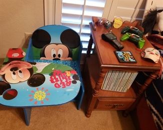 mickey mouse desk end table books toys