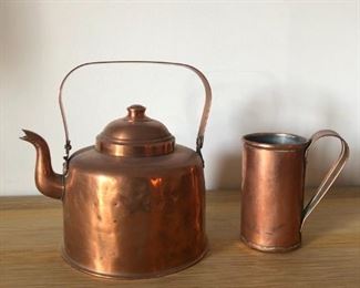 Copper Tea Kettle and Cup