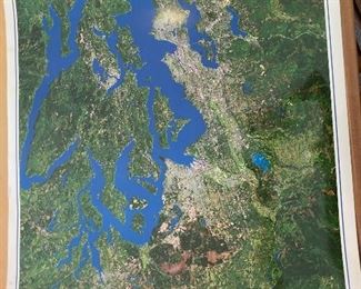 Map of Puget Sound From Space, 1989