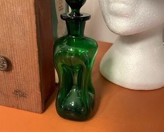 Small Green Glass Decanter
