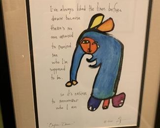 Brian Andreas Art Story People "Before Dawn" Signed 2001 Watercolor Ink Print, Rare