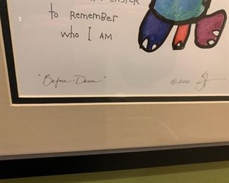 Brian Andreas Art Story People "Before Dawn" Signed 2001 Watercolor Ink Print, Rare