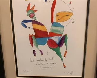 Brian Andreas Art Story People "Partners" Signed 2007 Watercolor Ink Print