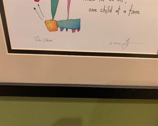 Brian Andreas Art Story People "One Child" Signed 2002 Watercolor Ink Print