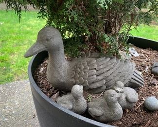 Stone Duck Figurines, Outdoor Decor