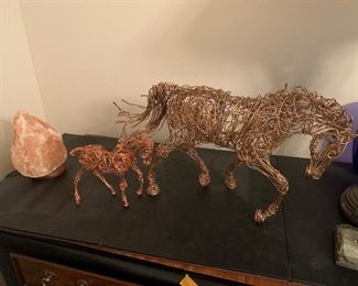 Copper Wire Horse Figurines, Home Decor