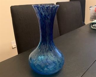 Blue Glass Vase, Home Decor