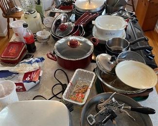 Cookware, pots, pans, cast iron pan and Dutch oven, and more.