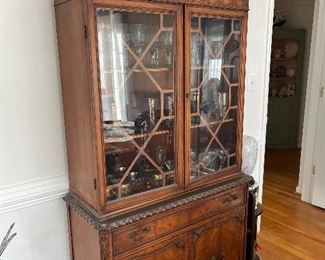 Gorgeous hutch filled with glassware