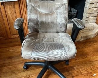 Gray sueded desk chair